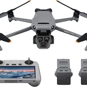 DJI Mavic 3 Pro Fly More Combo with DJI RC (screen remote controller), Flagship Triple-Camera Drone with 4/3 CMOS Hasselblad Camera, 15km Video Transmission, three Batteries, Charging Hub, and more
