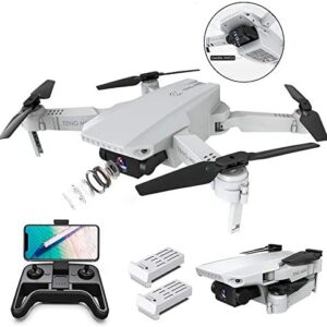 OBEST Drone with Camera 4K, Dual Camera, 30min, Smart Follow WiFi FPV Live Video, Gesture Operation, Headless Mode,Ultralight Foldable Quadcopter for Beginner Kids Adults, 2 Batteries, No Handbag
