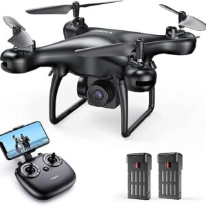 Tomzon D28 Drone with Camera for Adults, Kids and Beginners, RC Quadcopter Helicopter with 1080P WiFi HD Live Video, Altitude Hold, Headless Mode, Gravity Sensor and 3D Flip, 2 Batteries