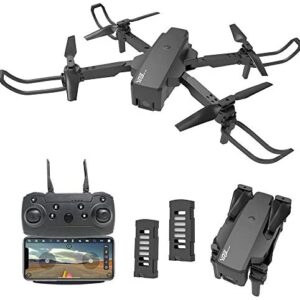 le-idea18 GPS Drones with 4K hd Camera, 5GHz FPV WIFI Foldable Drone, Auto Return Home follow me Optical Flow Positioning, Gesture Control, Headless Mode, RC Quadcopter (2 batteries)